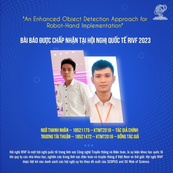 Two students majoring in Computer Engineering have had their scientific paper published at the international conference RIVF 2023