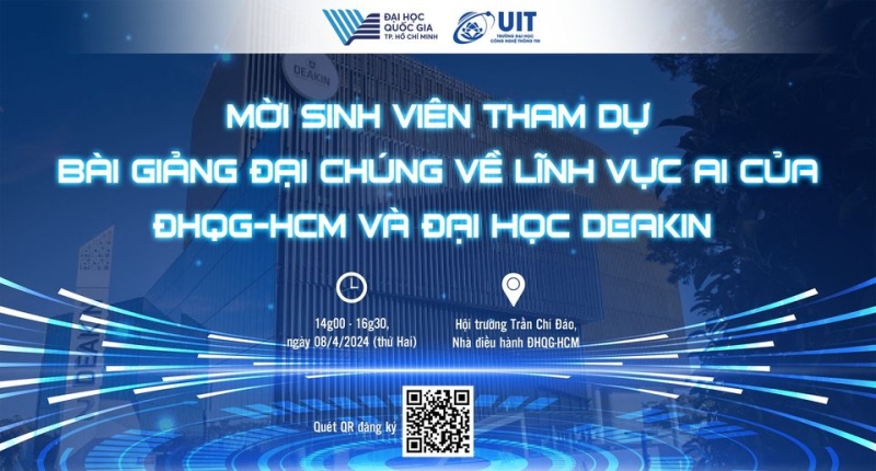 Invitation for Students to Attend the AI Lecture by VNUHCM and Deakin University