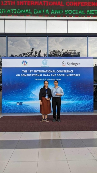 A group of students majoring in Information Security participated in presenting their research results on the topic of Blockchain at CSoNet 2023 International Conference