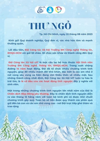 Letter of Appreciation for the Winter of Love 2023