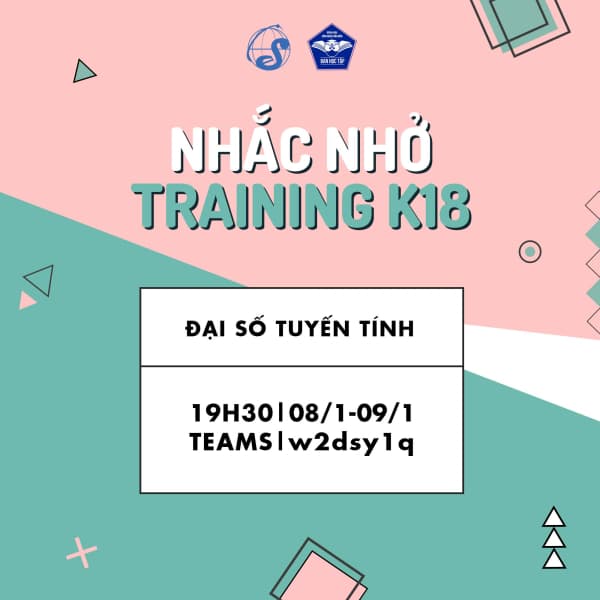 Reminder: Linear Algebra Midterm Training K18