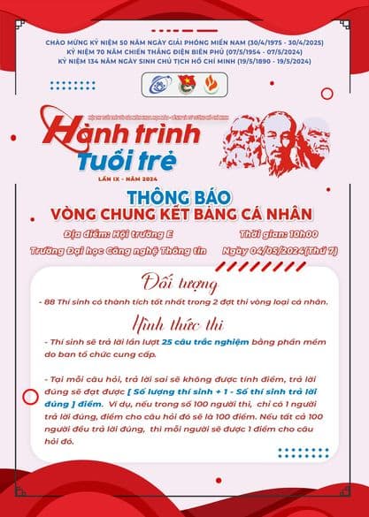 Finals of the Individual Online Competition and Qualifying Round for Team Competition - "Youth Competition with Marxist-Leninist and Ho Chi Minh Thought: The Youth Journey" - 2024