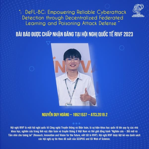 Nguyen Duy Hoang has a scientific paper published at the International Conference RIVF 2023