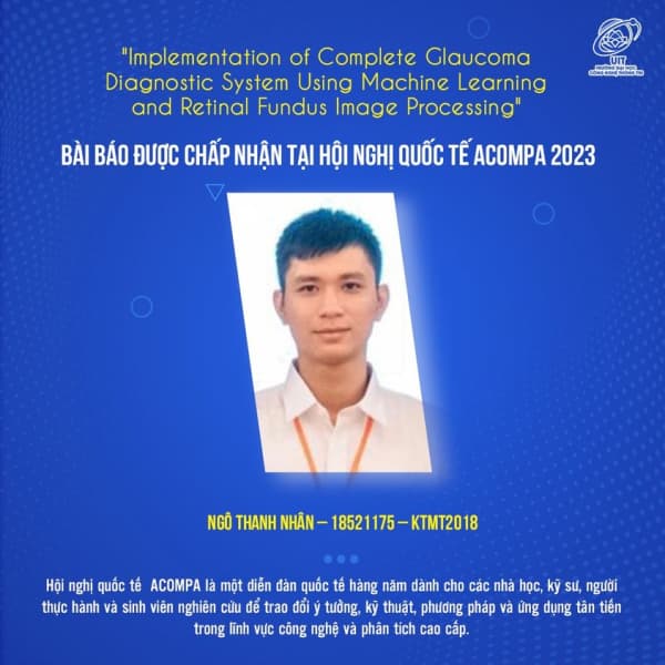 Ngo Thanh Nhan's paper titled "Glaucoma Diagnostic System" has been published at the ACOMPA 2023 international conference.