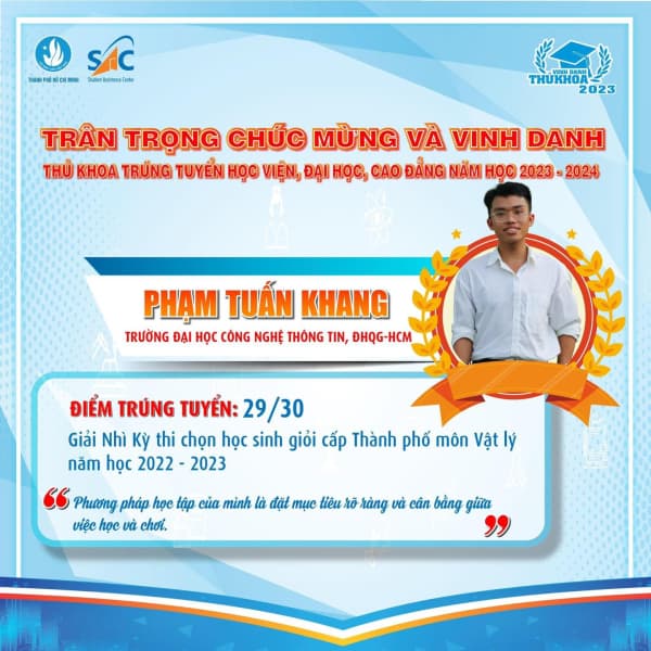 UIT (University of Information Technology) proudly boasts the recognition of two valedictorians in the "Honoring Valedictorians" program for the year 2023