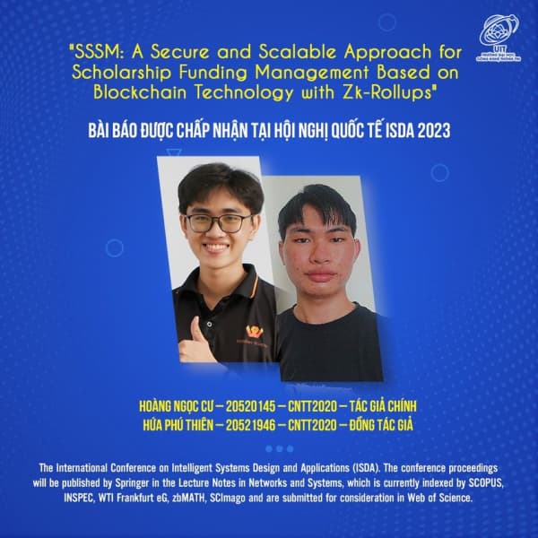 Congratulations to the UIT student group for their scientific paper published at the ISDA 2023 International Conference 