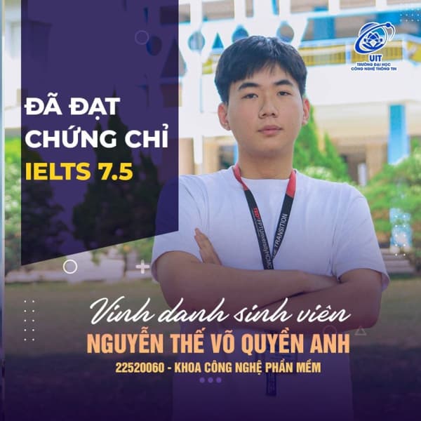  [UIT - You are the best] Honoring student Nguyen The Vo Quyen Anh for outstanding achievement in obtaining IELTS 7.5 certificate
