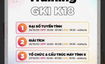 [Software Engineering Academic Committee] Mid-term Training Schedule - Semester I – K18