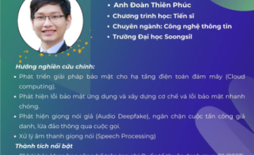 Doan Thien Phuc - Former UIT Student Receives Outstanding Young Vietnamese Scientist Award in South Korea