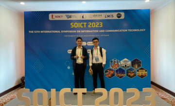  UIT student group from TeamQ - Wanna.W1n Club participated in presenting their research results at the SoICT 2023 International Scientific Conference.