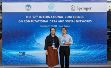 A group of students majoring in Information Security participated in presenting their research results on the topic of Blockchain at CSoNet 2023 International Conference
