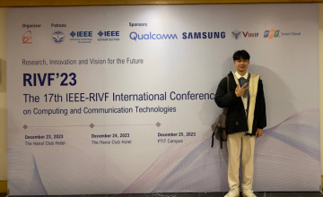 Student Nguyen Duy Hoang, majoring in Information Security, has a paper presented at the RIVF 2023 conference
