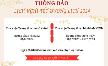  The Central Library of VNU-HCM announces the Tet Holiday 2024 closure