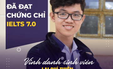 [UIT - You are the best] Commendation for student Lại Chí Thiện for outstandingly achieving an IELTS score of 7.0
