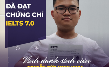 [UIT - You are the best] Honoring student Nguyen Duc Minh Khoa for outstanding achievement of IELTS 7.0 certificate