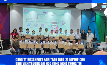 Bosch Vietnam Donates 21 Laptops to Students of University of Information Technology